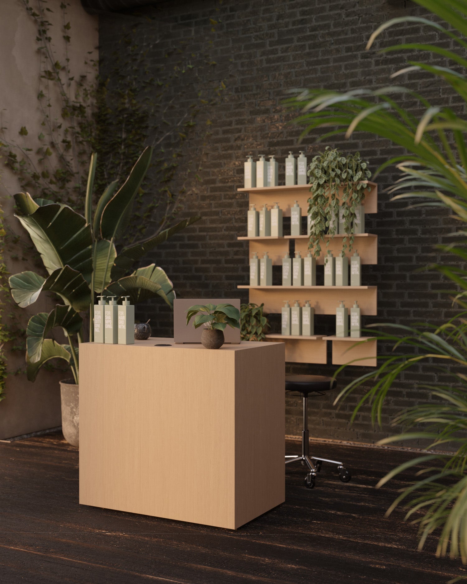 Display Oak - 61cm lentyna su uosio medienos raštu
